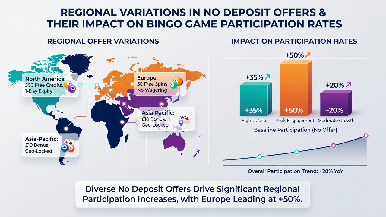 Graph displaying bingo participation rate changes following no deposit offer rollouts in different regions